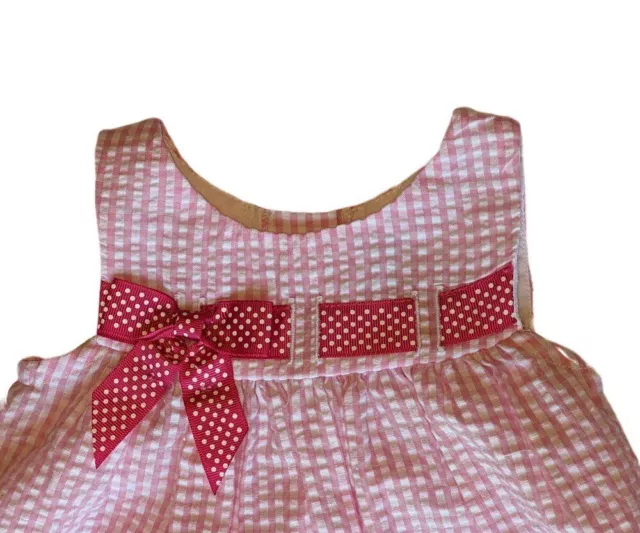NWT Rare Editions Baby Girls Springtime Seersucker Gingham Butterfly Dress 2