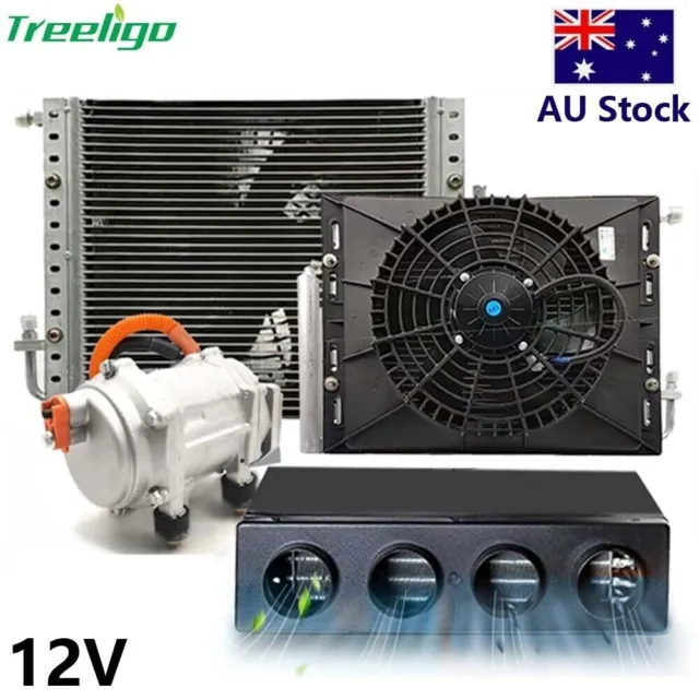 12V Universal Underdash AC Evaporator Cooling Car Air Conditioner Compressor Kit 2