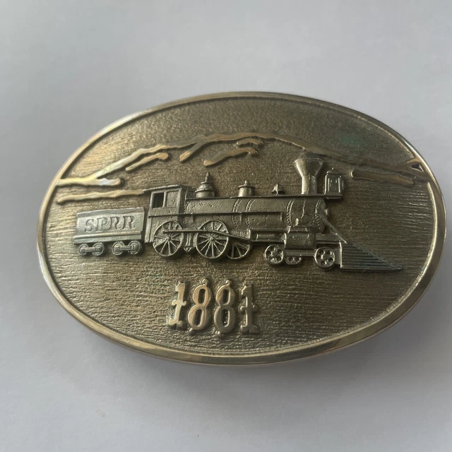 Ltd Edition Southern Pacific Railroad Buckle - 1981, comm. 1881 historic push