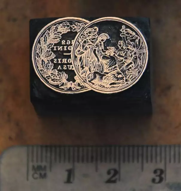 Medaille 1862 France Frankreich Galvano Druckstock Jugendstil Drucken Klischee