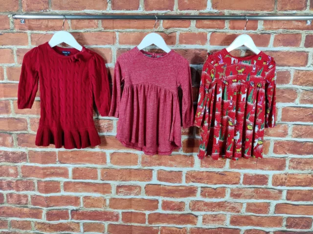 Baby Girls Bundle Age 12-18 Months Gap Next Long Sleeve Dress Set Christmas 86Cm