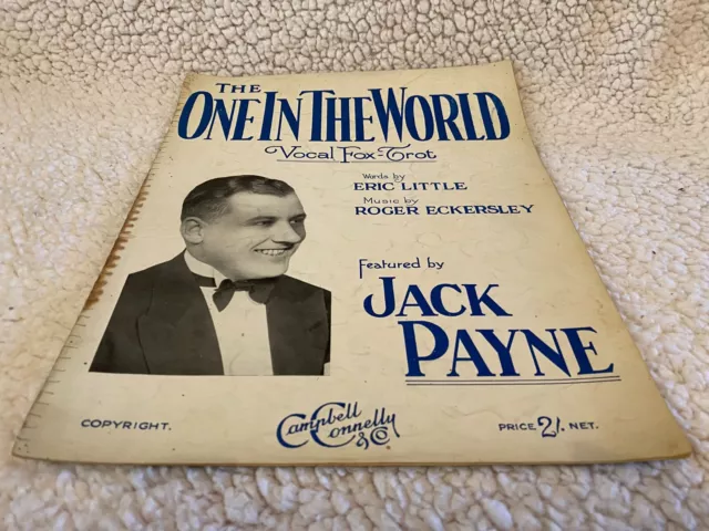 Sheet Music. Jack Payne : One In Thhe World