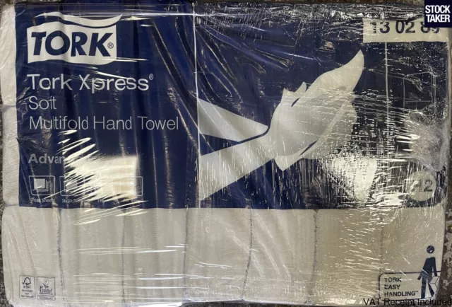 21-Sleeves) Tork 130289 Xpress Multifold Hand Towels H2 M-fold White 2-Ply Paper