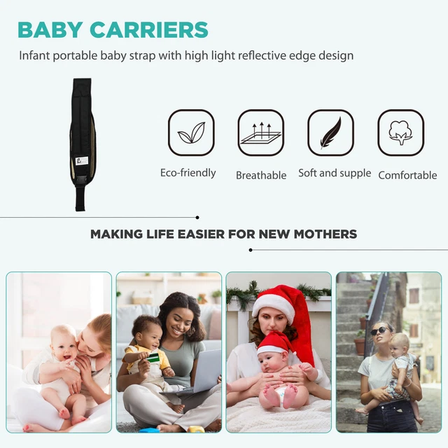 Taburete portátil para bebé con abrazo frontal de cintura suave para madre