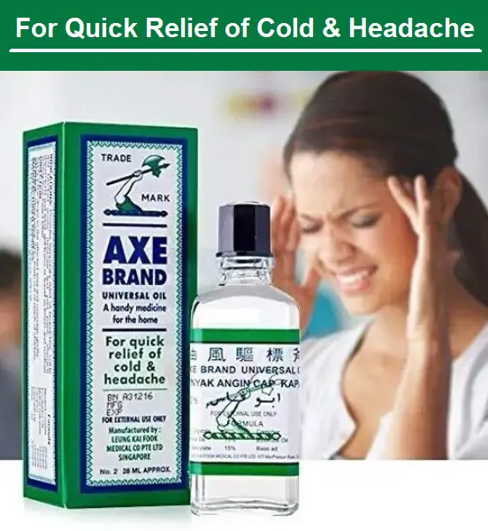Aceite universal marca Axe | alivio rápido rápido frío y dolor de cabeza 3 | 5 | 10 | 56 ml