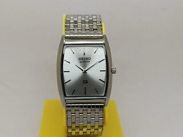 Montre-bracelet vintage Seiko Quartz cadran blanc super mince pour homme en...