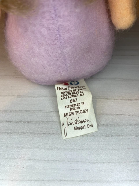 Vintage 1979 Muppets Miss Piggy 6" Beanbag Plush Doll Fisher Price #867 4