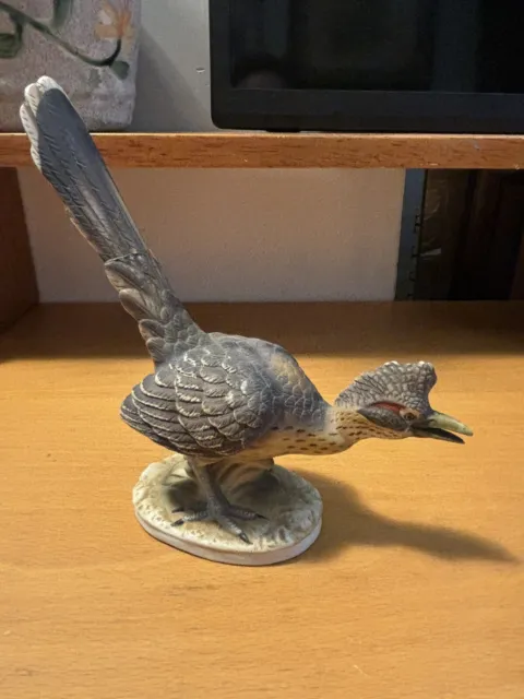 Lefton China Hand Painted Road Runner Ceramic Bird Figurine 7” Tall KW3209