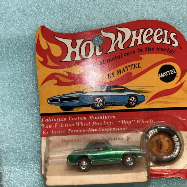 Hot Wheels Redline Mercedes Benz 280SL Green on Card, BP Blister Pack