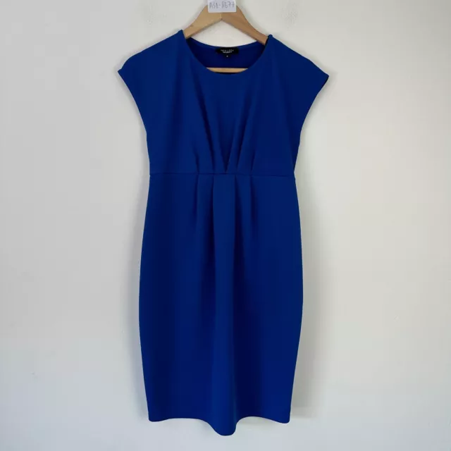 New Look Maternity Sheath Dress Size 8 Blue Short Sleeve Womens Short Length New