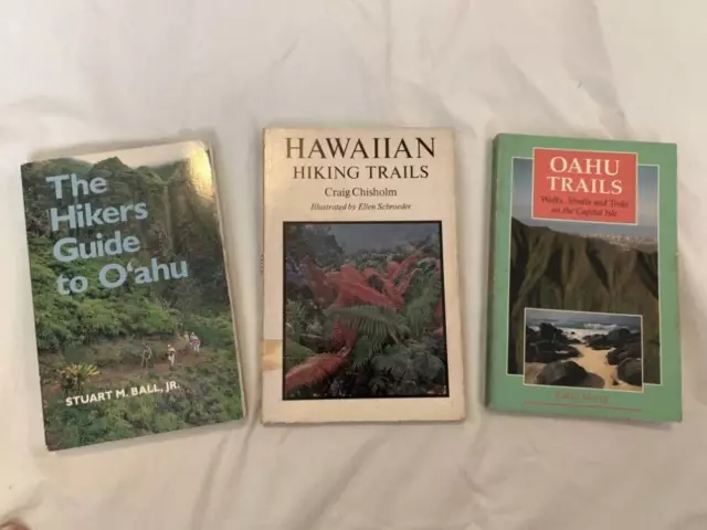 Lot 3 Hiking Books Oahu Trails, Hawaiian Hiking Trails, Hikers Guide to Oahu