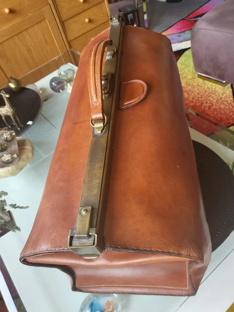 Arzttasche Leder Koffer braun ca. 50 x 25 x 30 cm Alt Leder