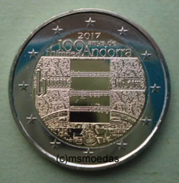 Andorra 2 Euro Gedenkmünze 2017 Hymne CoinCard Euromünze commemorative coin 2