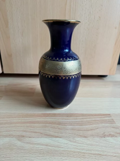 Vintage KPM Royal Porzellan Bavaria Germany Vase. Handarbeit. Echt Cobalt