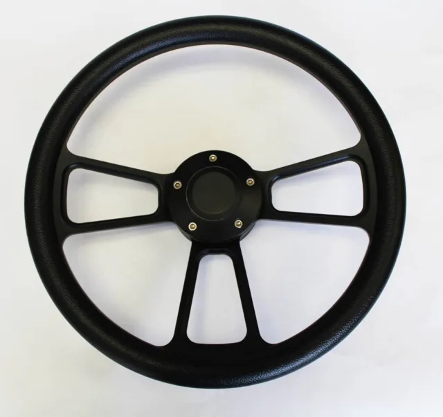 Fury Scamp Duster Cuda GTX Road Runner Black on Black Steering wheel 14"