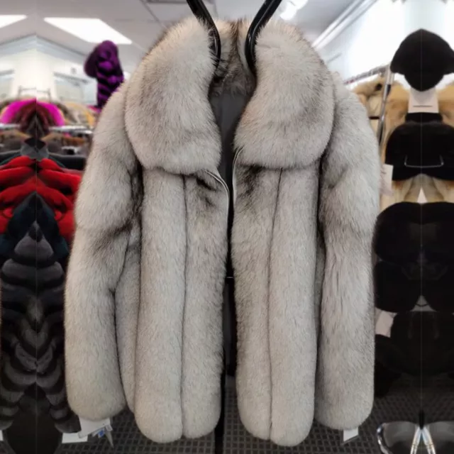 Fashion Mens Real Fox Fur Bomber Jackets Winter Natural Fur Thick Coat Oversized