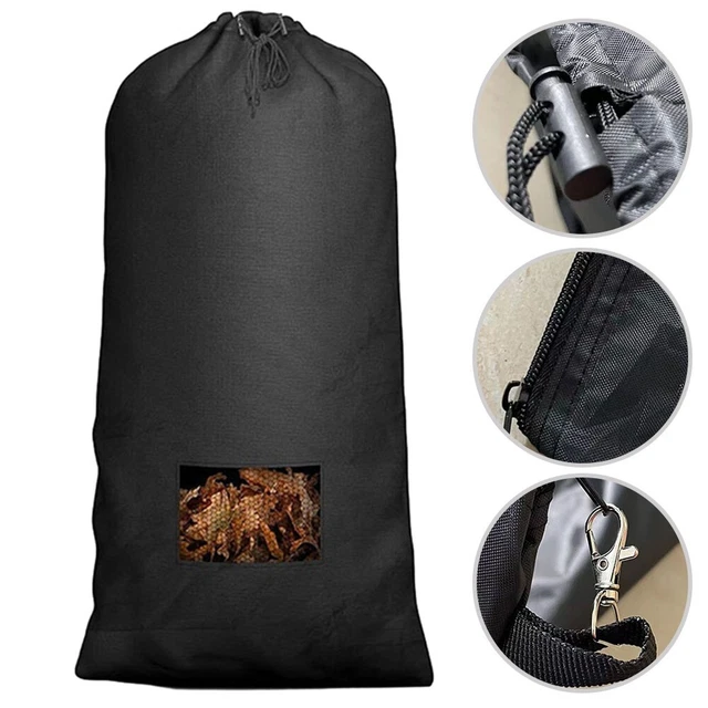 High Capacity Lawn Tractor Leaf Bag Black Durable 210D Oxford Cloth 200cmx130cm