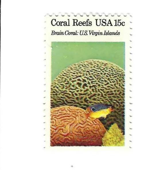 STAMP SCOTT 1827 "Brain Coral" 15 CENT 1980 MNG