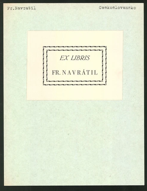 Exlibris Fr. Navratil, Namenszug gerahmte Ansicht
