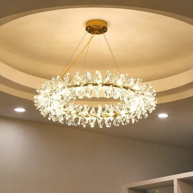 Flower Crystal Chandelier Luxury Ring Chandelier lighting Hanging Lamp Bedroom