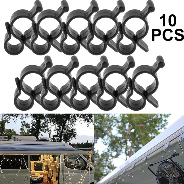 10Pcs Camping Awning Hooks Clips RV Tent Hangers Light Hanger For-Caravan-Camper