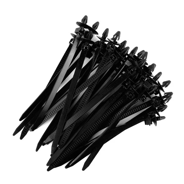 30x Schwarz Auto Kabelband Wireless Krawatten Halter Clip Halterung Klemme