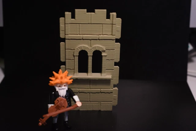 Pièce Playmobil Personnalisée 3D : Mur De Château Médieval Avec Arcs - Style STECK 3666, Peint à La Main