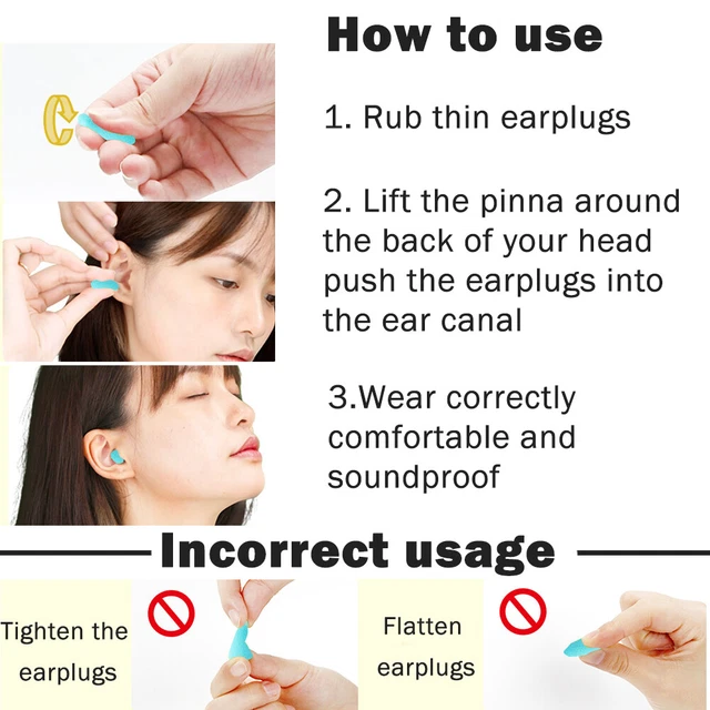 60Pairs Super Soft Foam Sleeping Ergonomic Design Anti Noise Ear Plugs Practical
