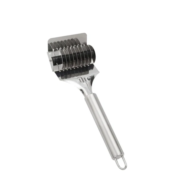 Tagliapasta A Rullo In Acciaio Inox – Per Biscotti, Pizza E Pasticceria, Manico In Legno, Larghezza 13,3 Cm