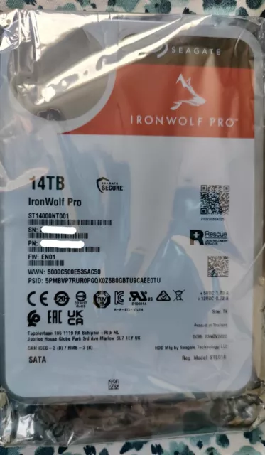 DISQUE DUR SEAGATE IronWolf Pro 14To 3,5 ST14000NT001 Neuf