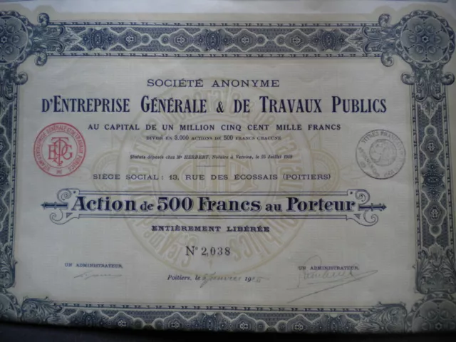 86 - POITIERS -  ENTREPRISE GENERALE et de TRAVAUX PUBLICS