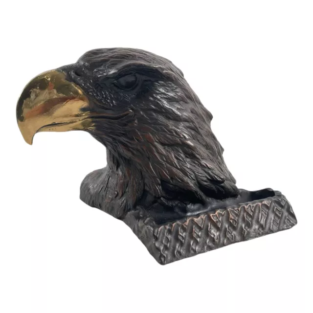 Solid Bronze Eagle Bird Head Statue Art Sculpture by Houston Scott