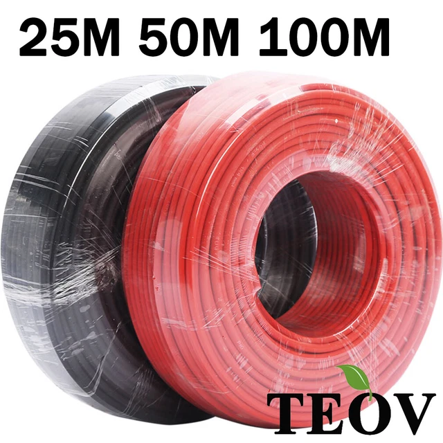 H4L Solarkabel PV Leitung 6mm² Rot - 10m, Kupfer Verzinnt, Halogenfrei, Für Photovoltaikanlagen