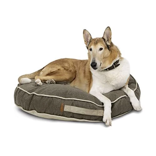 Bentley Brown Large Plush Round Lounger Dog Bed