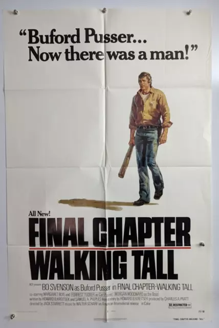 "Final Chapter: Walking Tall" with Bo Svenson, 1977 Original 1sh Movie Poster