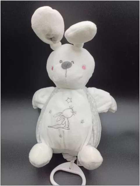Doudou Lapin Musical - Nicotoy Simba Toys - blanc & gris