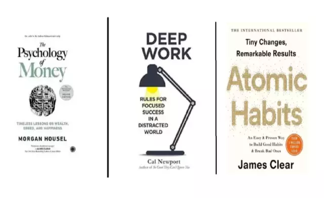 The Psychology of Money Deep Work Atomic Habits Taschenbuch 3 Buchset