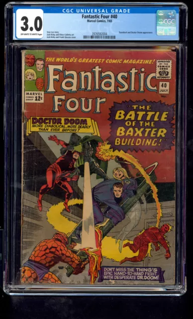 Fantastic Four #40 Cgc  1965 Doom! Daredevil! Nice High Grade Copy!