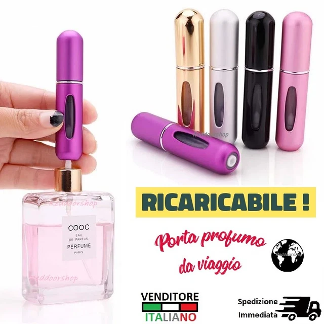 Porta Profumo da Viaggio Ricaricabile Spray 5ml Oro TESTER