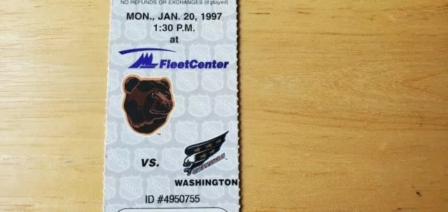 Washington Capitals at Boston Bruins ticket stub January 20 1997 Screaming Eagle