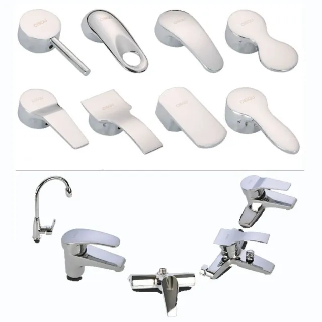Chrome Faucet Handle Shower Sink Dish Basin Taps Switch Accessories Universal