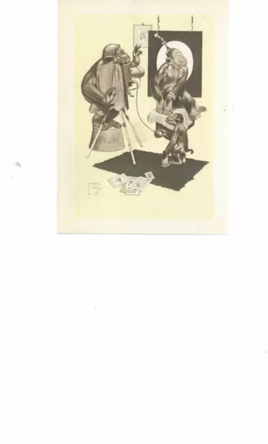 Vintage NOV1944 3M LAWSON WOOD MONKEY ART ENVELOPE POSTCARD PHOTO ADS RARE 020