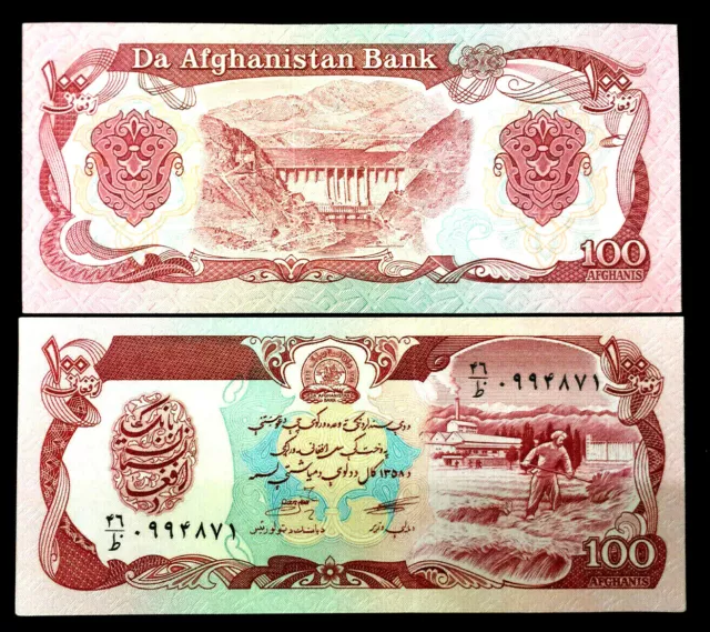 Afghanistan 100 Afghanis 1991 Banknote World Paper Money UNC Currency Bill Note