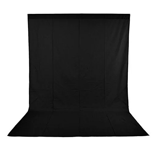 Phot-R 3 x 3m Photography Studio 100% Cotton Muslin Backdrop Background Black