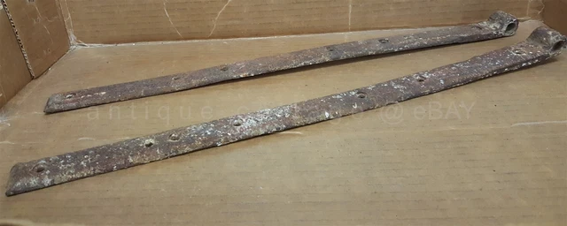 LOT antique 2pc 19.25" BARN DOOR IRON STRAP HINGES lancaster pa AMISH FARM 2