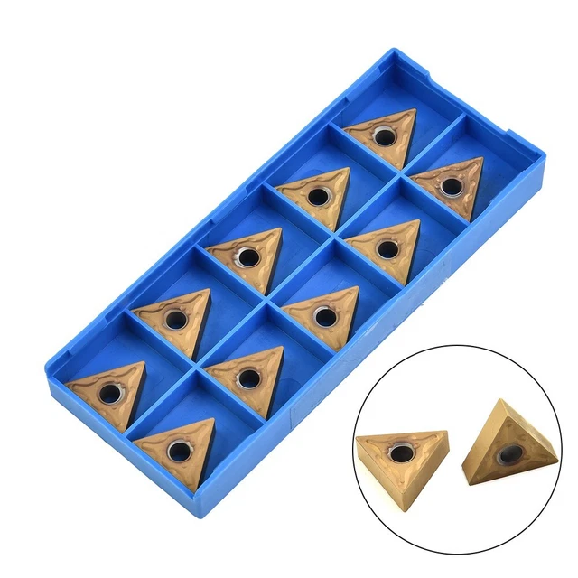 10pcs/Box Golden Lathe Carbide Triangular Tips Inserts Cutting Tools TNMG 160404