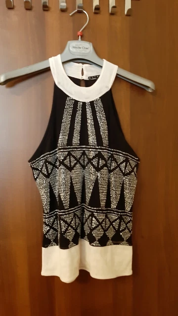 Top elegante bianco/nero