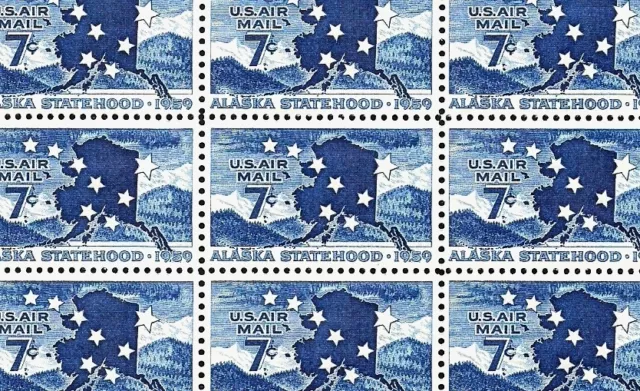 1959 - ALASKA STATEHOOD - #C53 Full Mint -MNH- Sheet of 50 Airmail Stamps