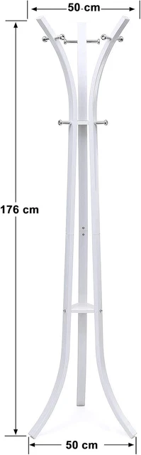 CLICLED Appendiabiti Da Terra Salvaspazio Nero, 2 Aste, 155x71cm, Attaccapanni Con Ripiano - 6