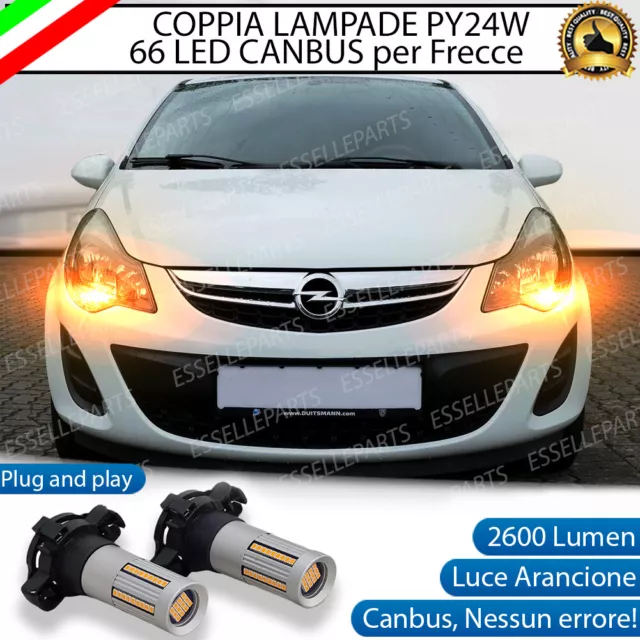 Coppia Lampade Py24W Led Canbus  66 Led Opel Corsa D Restylig Frecce Anteriori